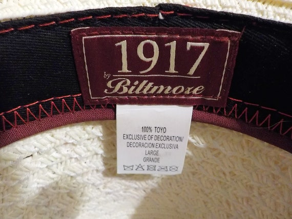 Biltmore Toyo Straw Fedora Large, 7 3/8 - image 8