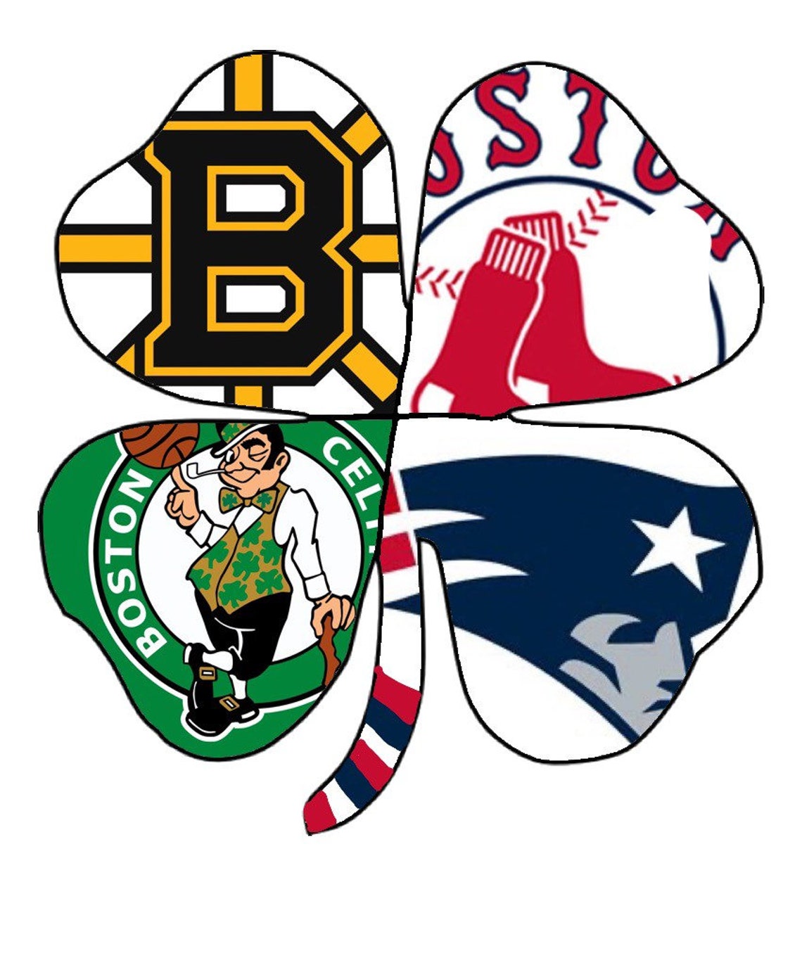 Boston Sports Shamrock Sticker Etsy
