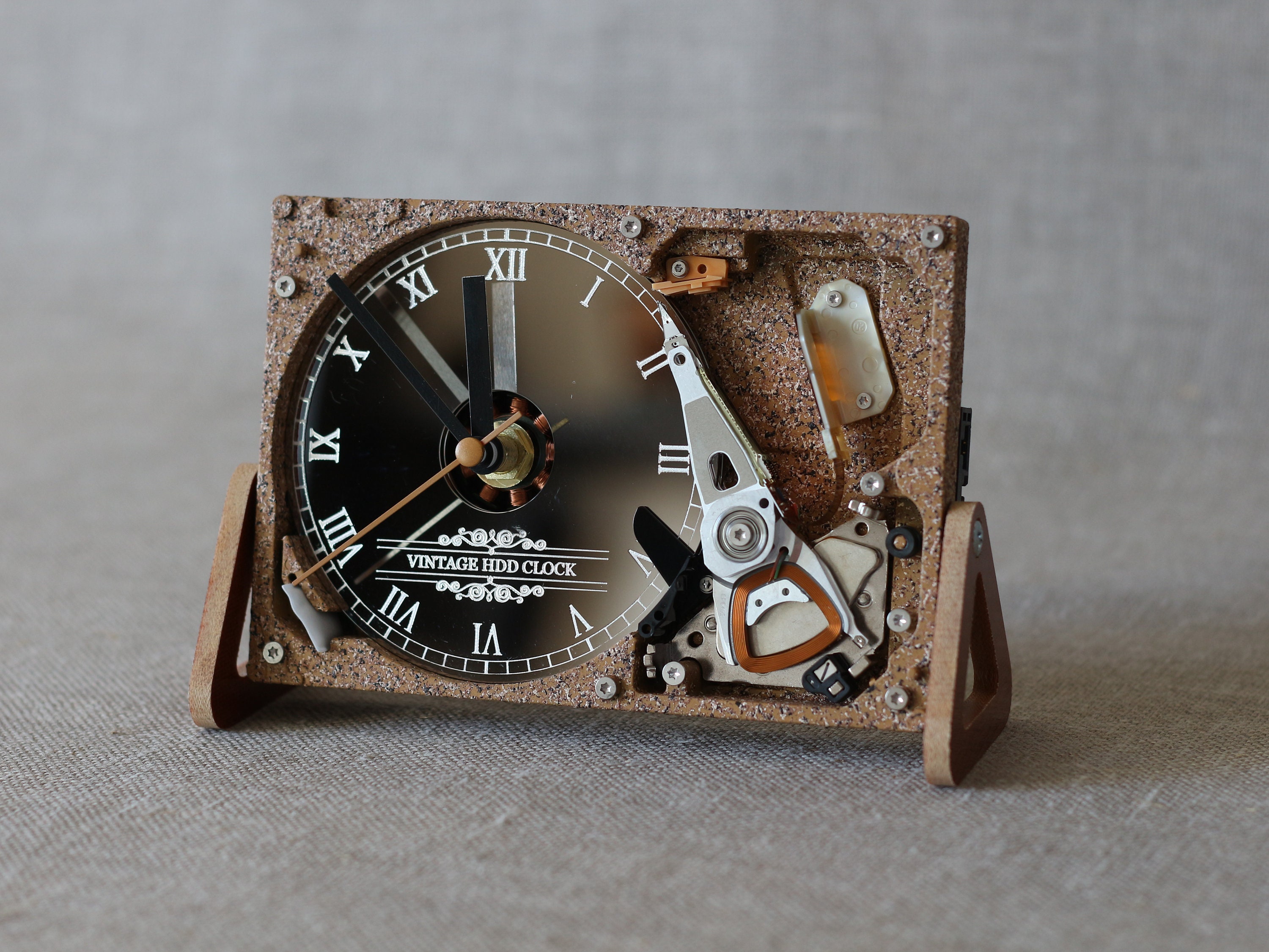 Exclusive desk clock made with computer hard drive unique Etsy