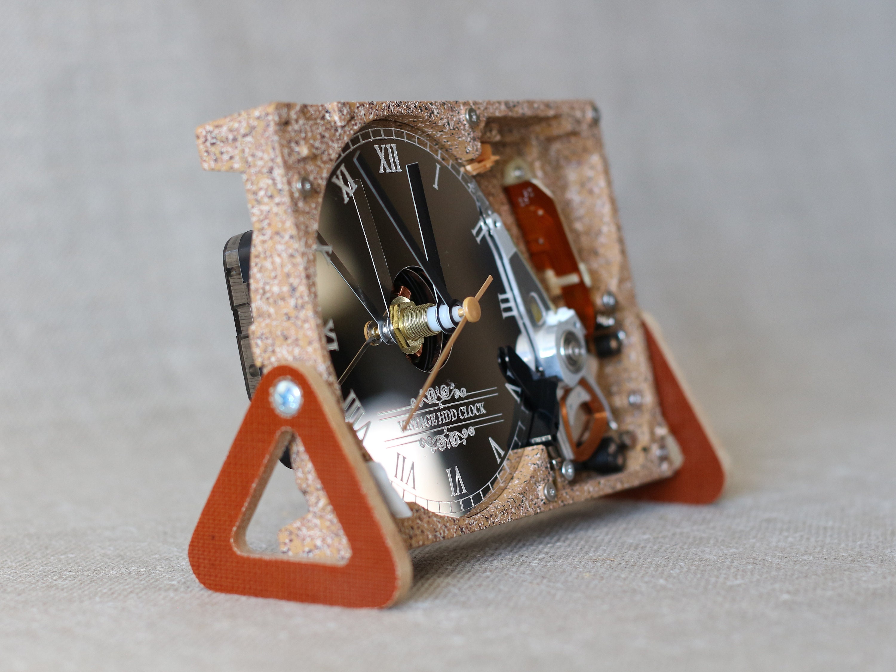 Exclusive desk clock made with computer hard drive unique Etsy