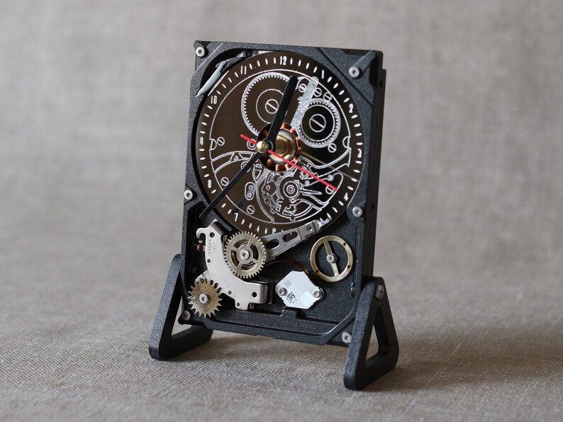 Exclusive desk clock made with computer hard drive HDD clock Etsy