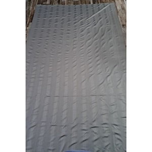 Vintage Gray Silver Damask Tablecloth Oblong Striped Basket Weave Large 95 x 59