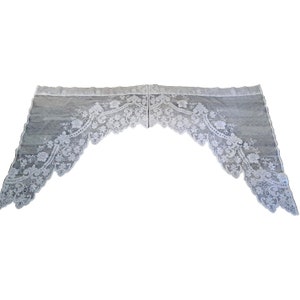 Kanten gordijnpanelen gewelfd wit Fleur de Lis Victoriaans huisje boho schattig 59 x 33