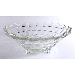 Vintage Indiana Glass Whitehall Footed Bowl Fruit Centerpiece Clear Large 10&quot;