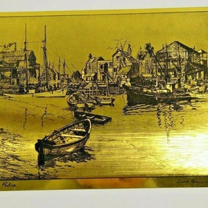 Lionel Barrymore Gold Ätzdruck San Pedro 8 X 6 Boote Hafen Matte Kein Rahmen
