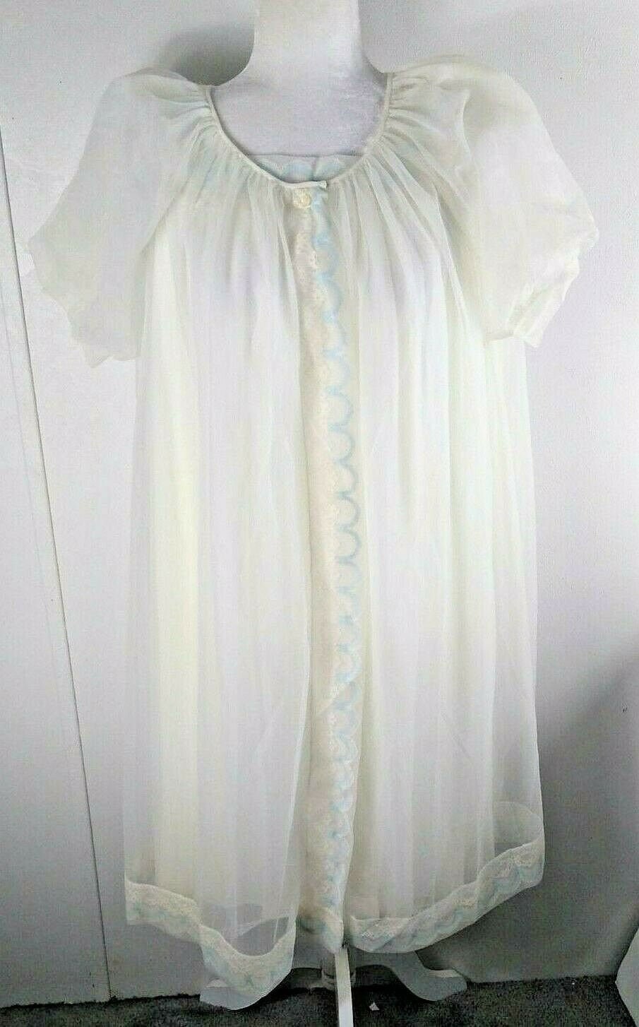 Women s Vintage Miss Elaine Nightgown With Robe Sheer Flowy Lace Romance Medium Etsy UK