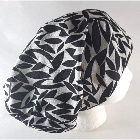 VTG Finley Womens Turban Hat Bonnet Black White A… - image 3