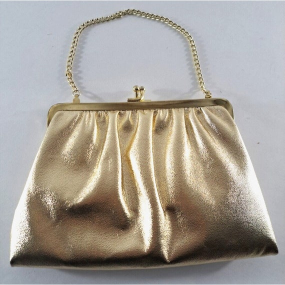 Vintage Handbag Clutch Wristlet Rhinestone Kiss C… - image 3