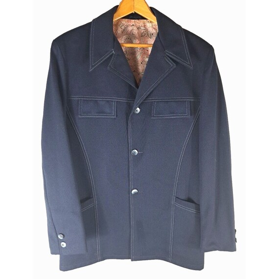 Vintage Campus Mens Blazer Sports Coat Navy Blue … - image 1