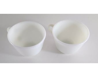 Vintage Pyrex Milk Glass Coffee Tea Cups Solid White Demitasse Retro Cafe 2