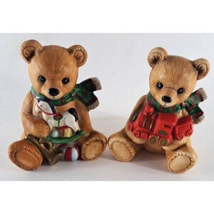Vintage Homco Christmas Teddy Bear Figures Cozy Retro Toys Holiday 5560 5251