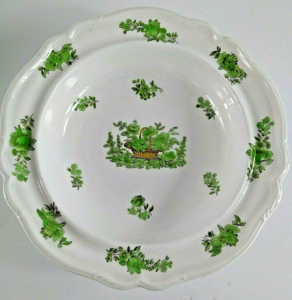 Antique Spode Copeland Green Basket Serving Bowl Tureen W Etsy