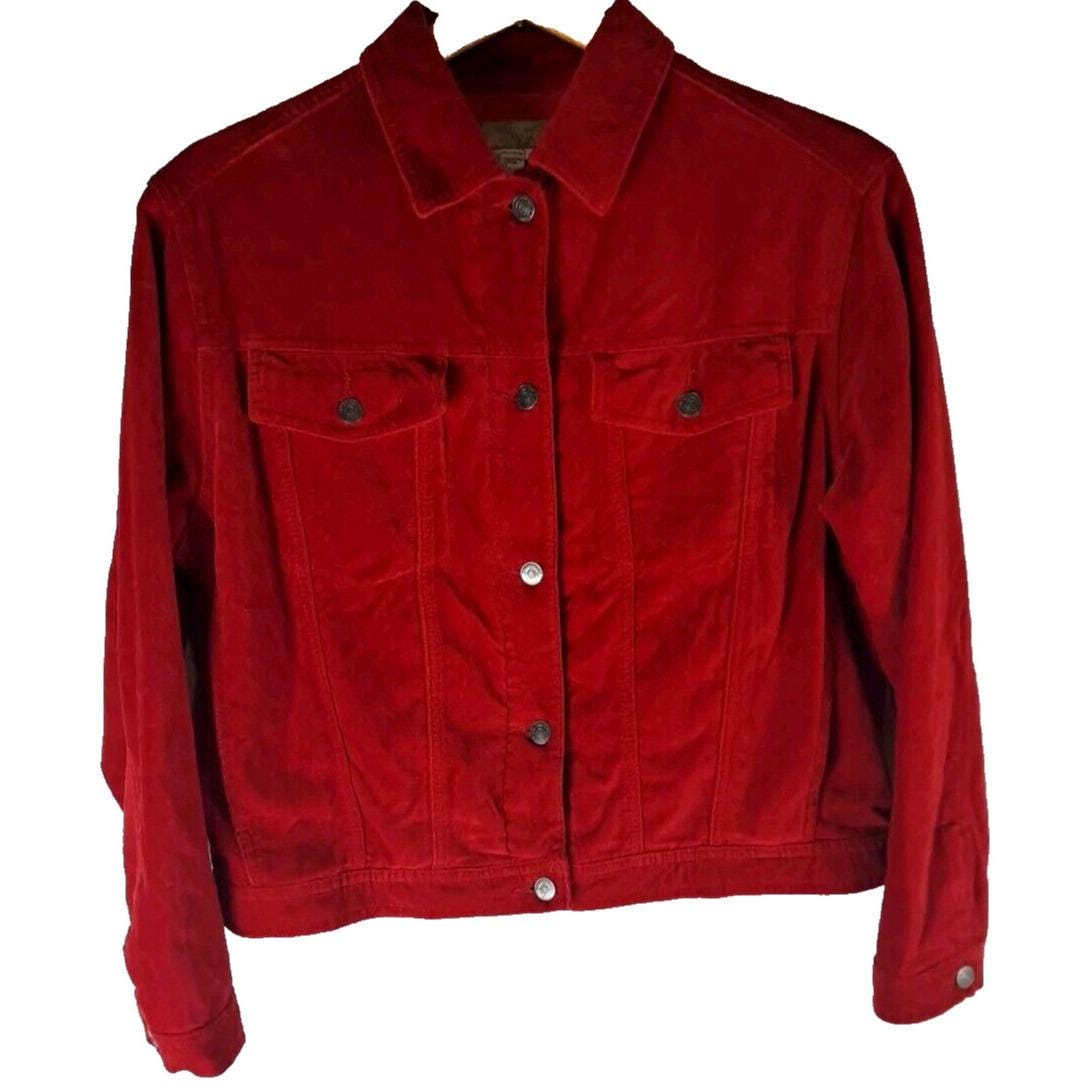 Vintage Damen Samt Kurzjacke Rot The Territory Ahead Boxy 4 Taschen M