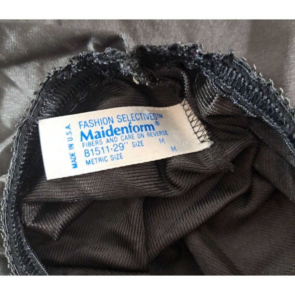 Womens Vintage Maidenform Slip Black Back Slit Pinup Nylon