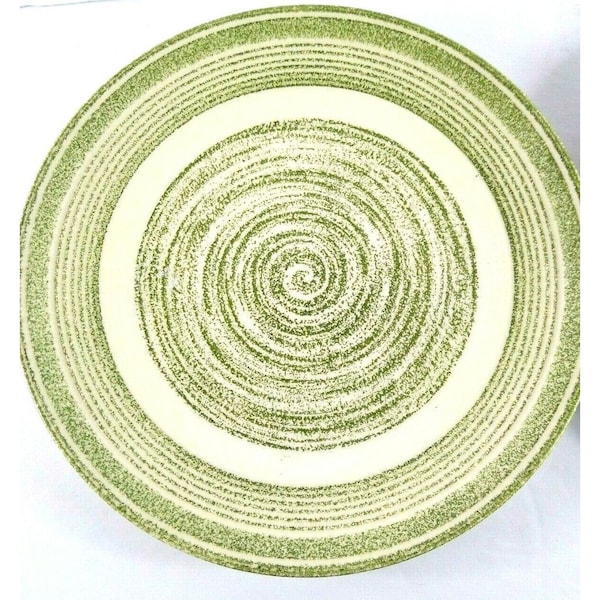 Vintage Max Schonfeld El Verde Speiseteller Grün Spiral Design Eisenstein 10"