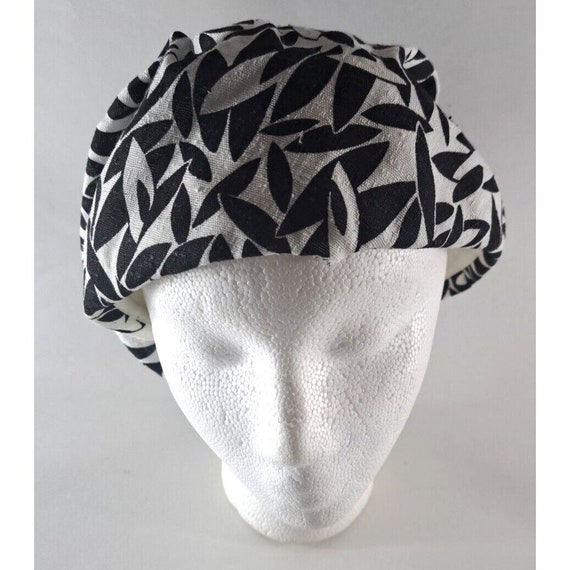 VTG Finley Womens Turban Hat Bonnet Black White A… - image 2