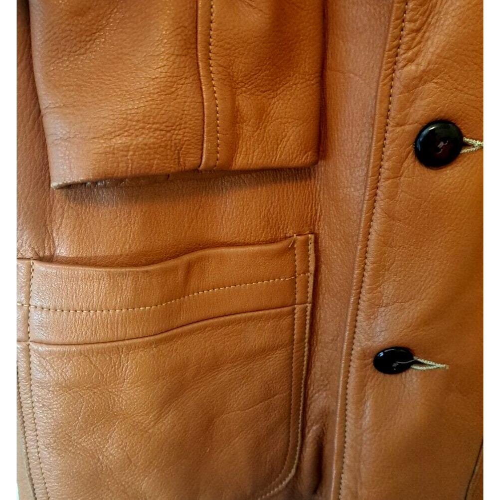 Veste En Cuir Véritable Matelassée Vintage Pour Homme - Marron - Tailles XS à 4XL