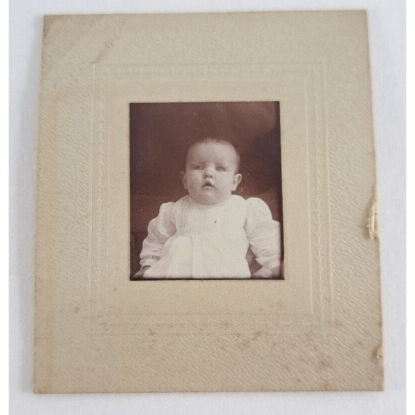 Antique Photograph Victorian Baby Small Carte De Visite 1800s 2.5x2.5 CDV