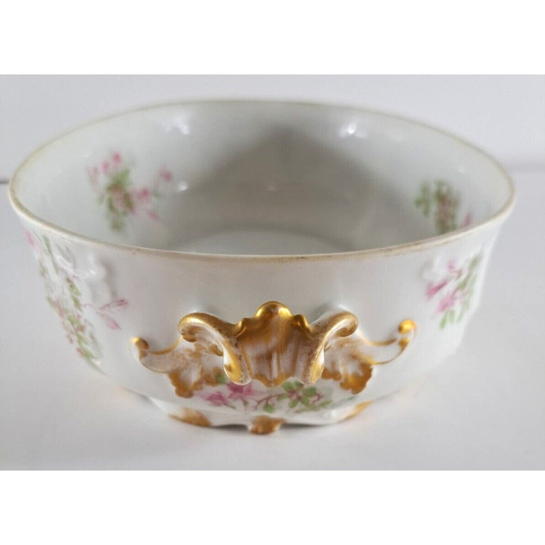 Antique Limoges GDA France Serving Bowl Pink White Flowers Etsy