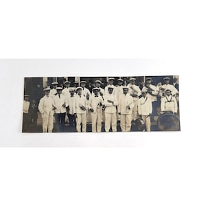 Antique Real Photo Postcard RPPC Kruxo Marching Band Escanaba MI 9.5x3.5 1900s