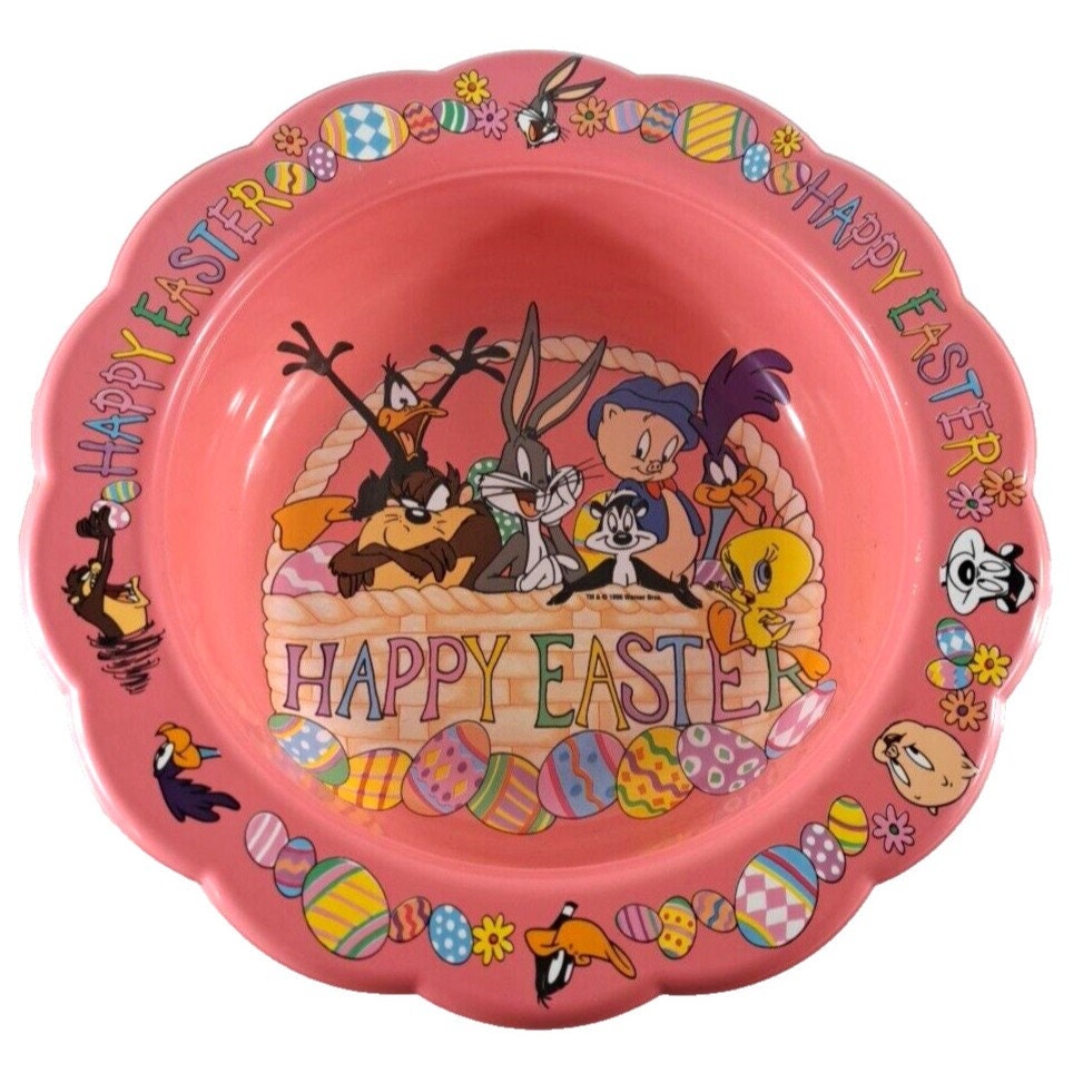 Vintage Looney Tunes Bugs Bunny Bowl Easter Plastic Taz Daffy