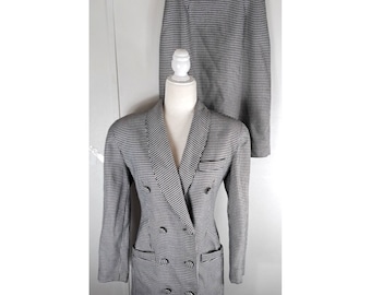 VTG Women&#39;s Spiegel Blazer & Skirt Houndstooth 90s Career Professional Size 6
