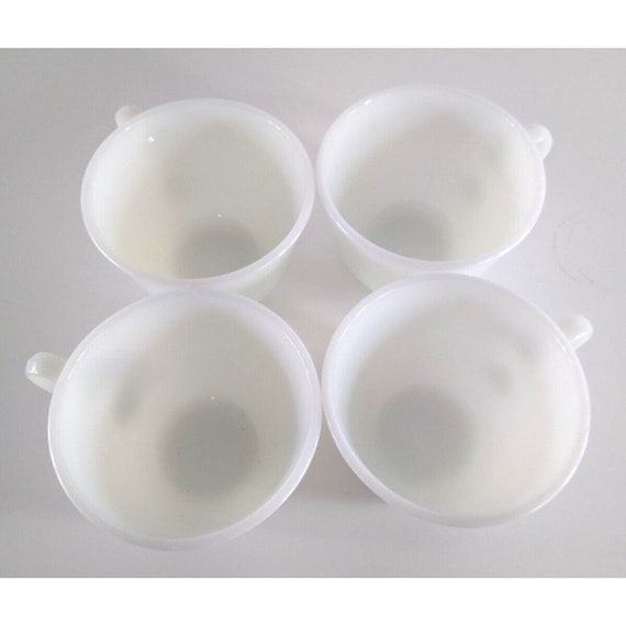 Vintage Pyrex Milk Glass Coffee Tea Cups Solid White Demitasse Etsy