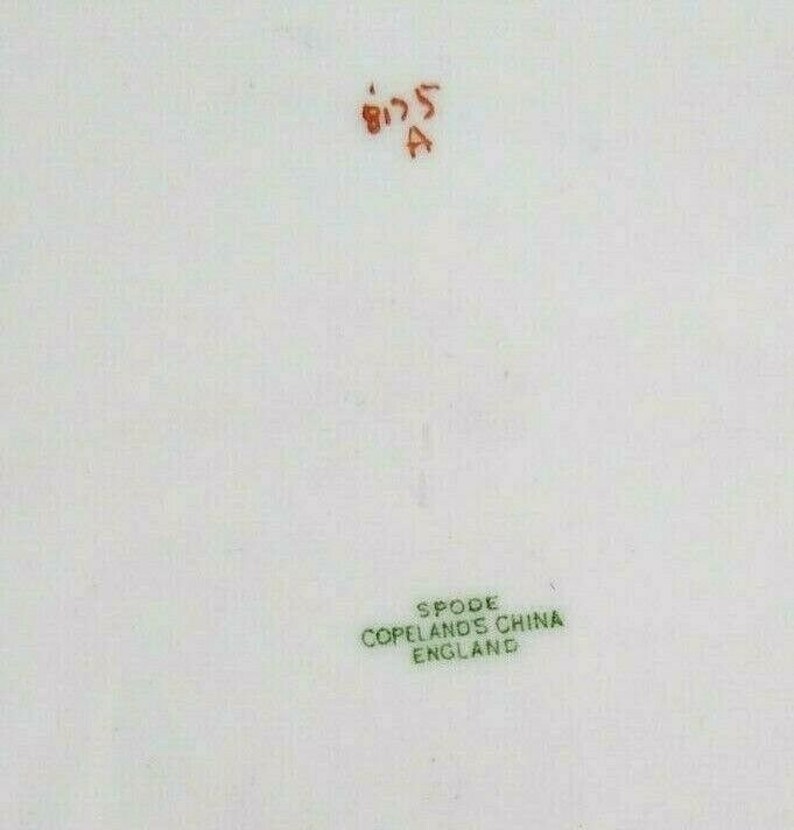 Antique Spode Copeland Green Basket 8135 Small Plates 3 Scalloped Edges 1915