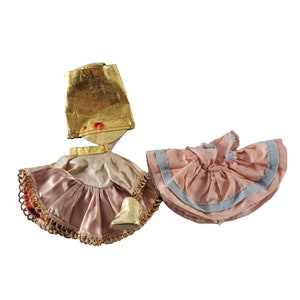 Vintage Ginger Doll Dresses Gold Majorette Pink W Lace For 8&quot; Doll Cosmopolitan