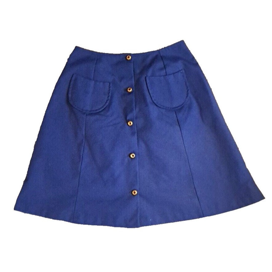 Agnes A Line Stripe Skirt with Side Pockets - Blue, Green, Pink