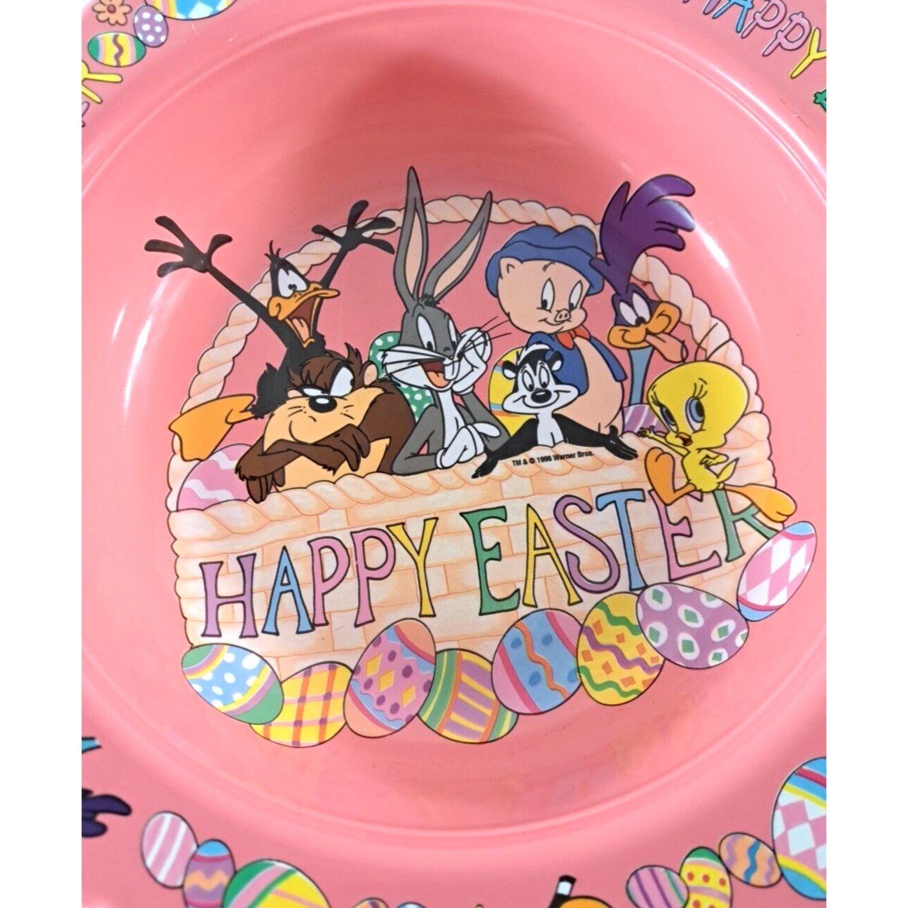 Vintage Looney Tunes Bugs Bunny Bowl Easter Plastic Taz Daffy