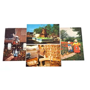 Vintage Holland/Michigan Postkarte Lot von 4 Tulip Festival 1950er Jahre Retro Kids