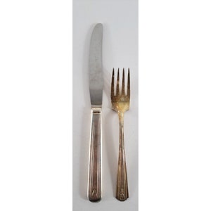 Vintage International Silber Avon Messer & Gabel Salat Dessert 1940 Besteck