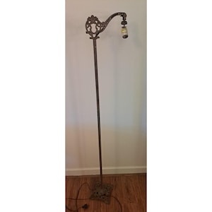 Antique Bridge Floor Lamp Cherub Cast Iron Art Nouveau FOR PARTS DIY 54&quot;