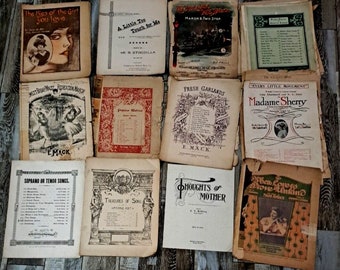 Antique Piano Sheet Music Lot Late 1800s Early 1900s Waltzes Marches Mack