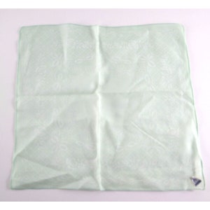 Women&#39;s Vintage Handkerchief Hankie Herrmann Light Green Floral Retro 50s 60s