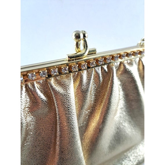 Vintage Handbag Clutch Wristlet Rhinestone Kiss C… - image 2