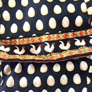 Vera Bradley Chanticleer Liner Cloth Strip Chicken Egg 1998 Basket Bag image 2