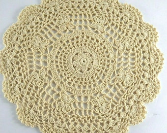 vintage Napperon Ivoire Crochet Table à thé Couverture Table Basse Ferme Cottage 10"