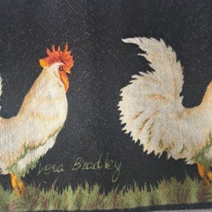 Vera Bradley Chanticleer Liner Cloth Strip Chicken Egg 1998 Basket Bag image 6