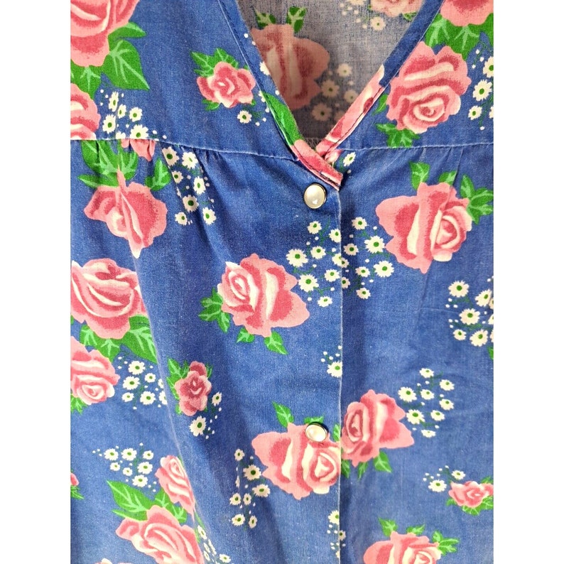 Vintage Rose V Neck Pockets Patchwork Fine Cotton Filled Vest Sleeveless RU013 main image 1