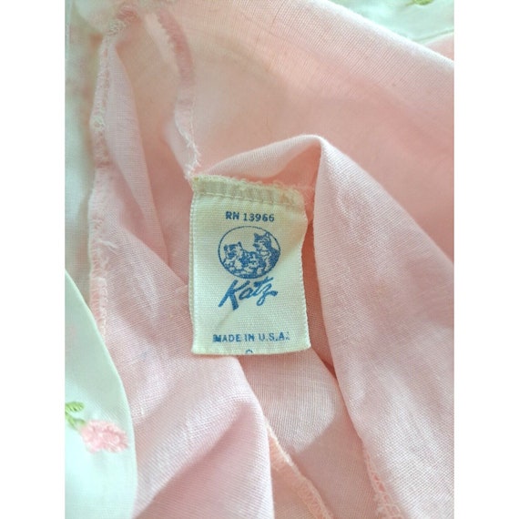 Women's Vintage Katz Robe Housecoat Pink Embroide… - image 9