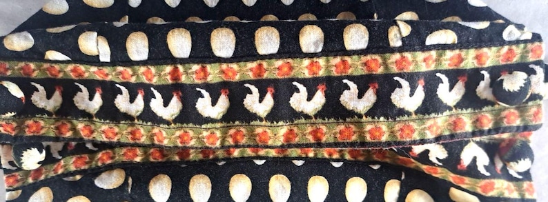 Vera Bradley Chanticleer Liner Cloth Strip Chicken Egg 1998 Basket Bag image 7