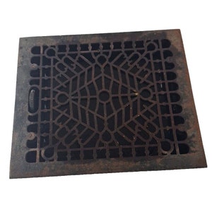 Vintage Cast Iron Floor Wall Register Vent Grate 12x14 Victorian Restoration
