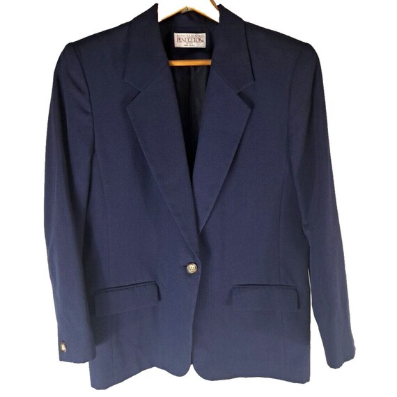 Vintage Pendleton Womens Blazer Navy Blue One But… - image 1