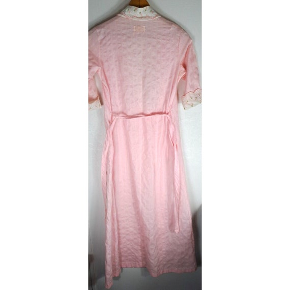 Women's Vintage Katz Robe Housecoat Pink Embroide… - image 7