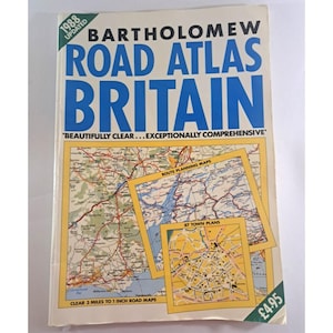 Vintage Straßen Atlas Bartholomäus Großbritannien 1988 Straßen Karten Schottland Wales