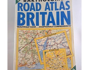 Vintage Road Atlas Bartholomew Britain 1988 Road Maps London Scotland Wales