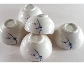 Melamine Small Berry Dipping Bowls Set of 5 Speckled Blue