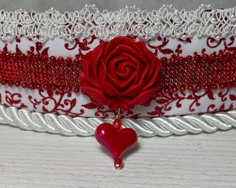 Collar Rose Sweetheart Designer Dog Collar